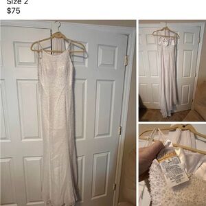 Elegant White Beaded Gown